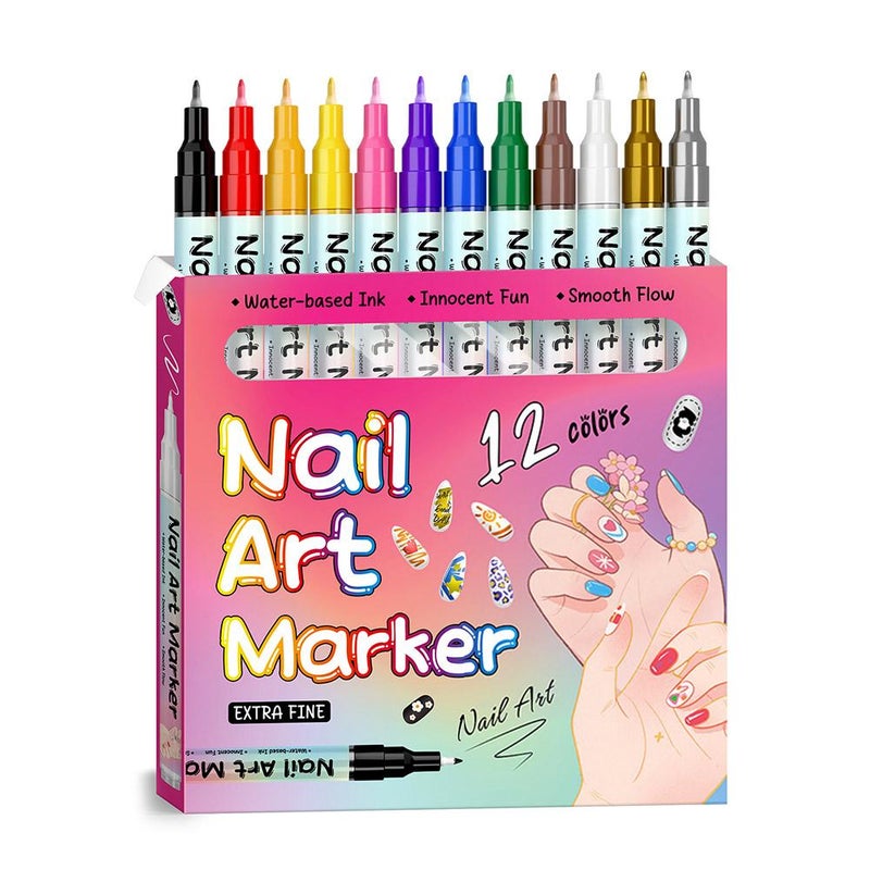 قلم فن الأظافر DIY للرسم والرسم الجرافيتي مجموعة أقلام ماركر أكريليك